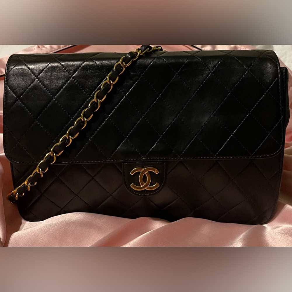 Black Chanel Single Flap Vintage Lambskin